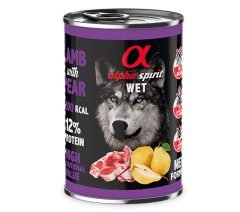 alpha lata humedo cordero con pera 400g
