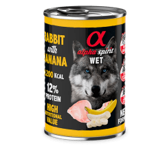 alpha lata humedo conejo con platano 400g