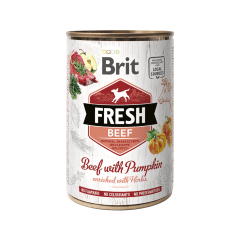 brit fresh lata dog beef with pumpkin 400g