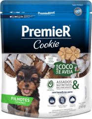 premier cookie coco y avena cachorro 250g