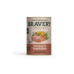 bravery lata dog chicken y vegetables