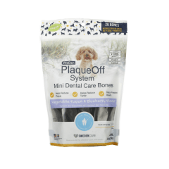plaqueoff mini dental bones blueberry 340g