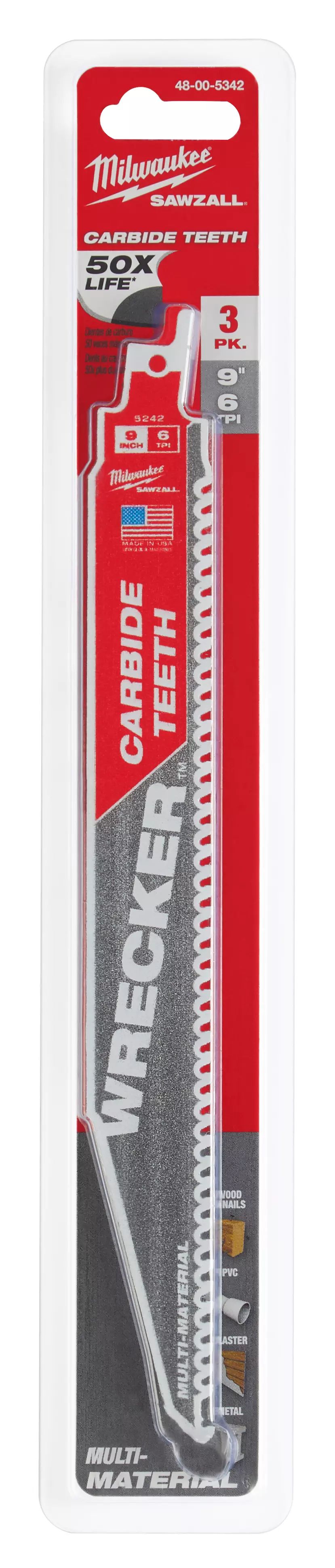 SET 3 HOJAS SIERRA FRONTAL 9" MILWAUKEE 48-00-5342 | TODOTALLER ...