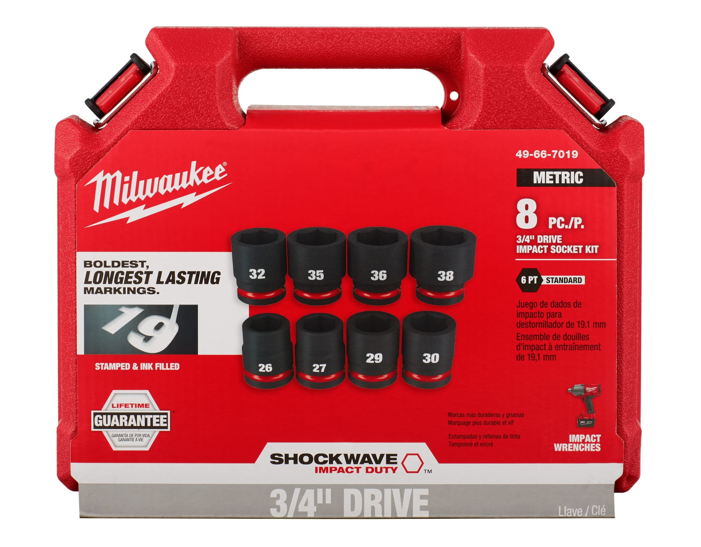 コマたろう出品　4/19 SET 8PC DADO DE IMPACTO 3/4 MILWAUKEE 49-66-7019 | TODOTALLER