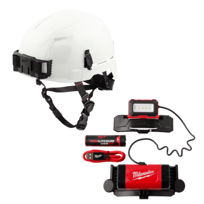 KIT TT LINTERNA PARA CASCO 600 L USB 2118-21 + CASCO CLASE E 48-73-1301 MILWAUKEE TT2118-21-1301