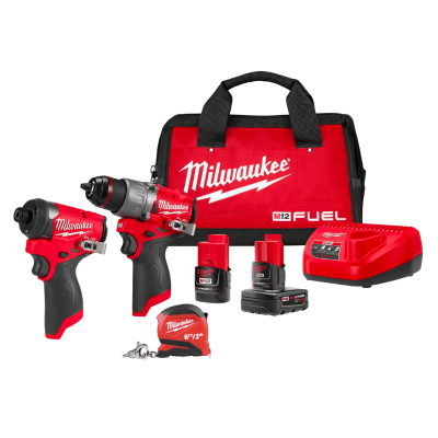 PACK CYBER TALADRO Y DESTORNILLADOR COMPACTO M12 3497-22 + FLEXÓMETRO 2M 48-22-1706 MILWAUKEE