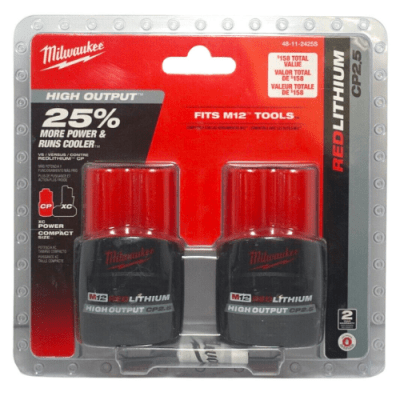 PACK 2 BATERIAS MILWAUKEE 12V 2.5 AH 48-11-2425S1