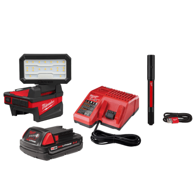 FOCO REFLECTOR PLEGABLE COMPACTO CON LINTERNA DE BOLSILLO M18 MILWAUKEE 2359-21PEN