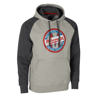 POLERON CON GORRO GRIS L 1924 MILWAUKEE HOOD1924G-L1