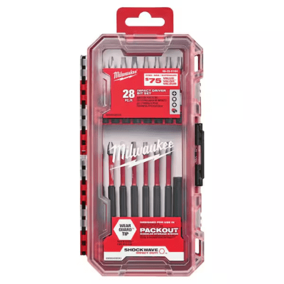 JUEGO DE 28 PUNTAS DE IMPACTO SHOCKWAVE MILWAUKEE 48-32-5164