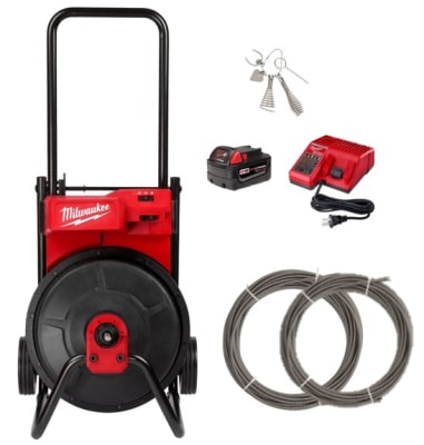 KIT DESTAPADORA DE DESAGUES DE TAMBOR + CABLE DE REPUESTO 3/8
