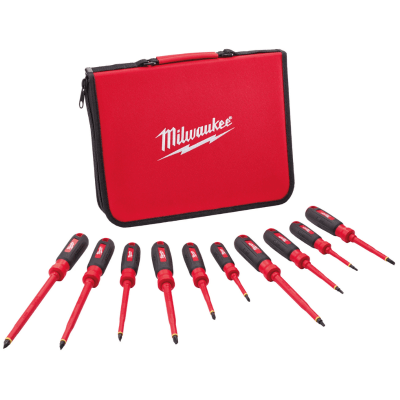 JUEGO DE DESTORNILLADORES AISLADOS 10PCS 1000V MILWAUKEE 48-22-2210