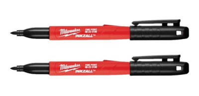 SET 2 MARCADORES NEGROS PUNTA FINA MILWAUKEE 48-22-3105