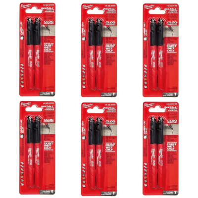 PACK TT 6 UNIDADES DE SET 2 MARCADORES NEGROS MILWAUKEE 48-22-3105X61