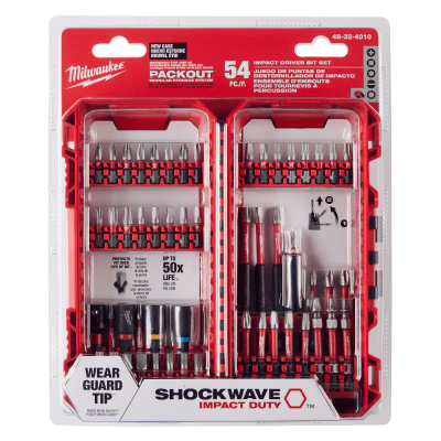 JUEGO DE 54 PCS DE BROCAS PARA DESTORNILLADOR SHOKWAVE IMPACT DUTY MILWAUKEE 48-32-4010