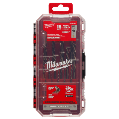 JUEGO DE BROCAS DE COBALTO RED HELIX DE 15 PCS MILWAUKEE 48-89-23701