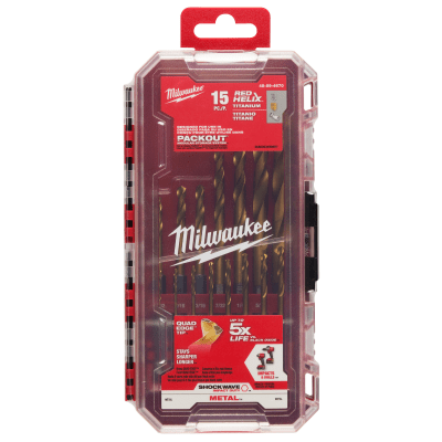 SET DE BROCAS DE TITANIO 15 PCS MILWAUKEE 48-89-46701