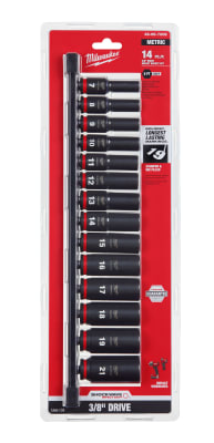 SET 14PC DADOS MÉTRICOS 6 PUNTAS 3/8