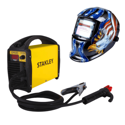KIT TT SOLDADORA INVERTER MMA 130A SIRIO 140 STANLEY 61338-B2C + MASCARA SOLDADOR CON DISEÑO1
