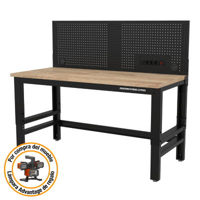 MESA DE TRABAJO C/ MADERA 61” PANEL RANURADO ADVANTAGE PRO 61WBRWTP TT1