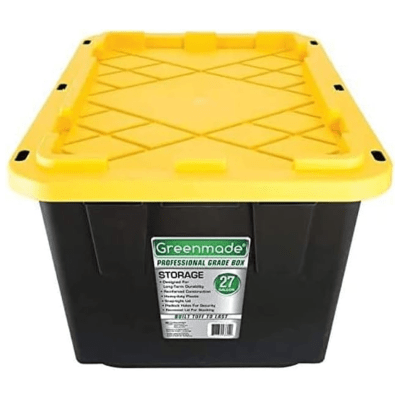 CAJA 27 GALONES NEGRA CON TAPA AMARILLA GREENMADE 7182621