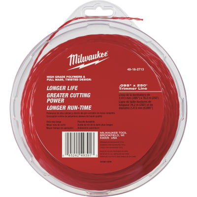 HILO PARA ORILLADORA 2.4 MM X 76 MTS MILWAUKEE 49-16-27131