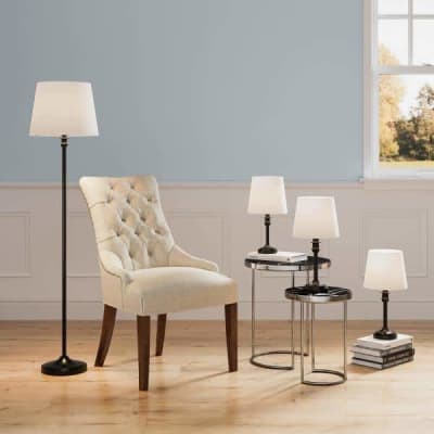 SET 4 LAMPARAS SATIN NEGRO ALSI