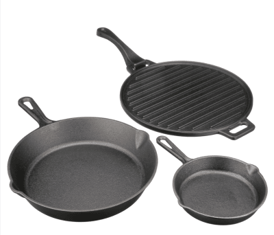 JUEGO DE SARTENES DE HIERRO FUNDIDO DE 4 PIEZAS OZARK G2608-A421