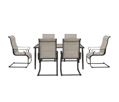 SET COMEDOR TERRAZA 6 SILLAS METAL HAMPTON BAY 10065724782