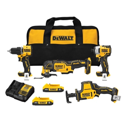 KIT 4 HERRAMIENTAS DEWALT ATOMIC 20V DCK486D21