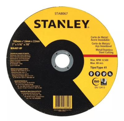 DISCO CORTE METAL 180X1.6MM STANLEY STA8067