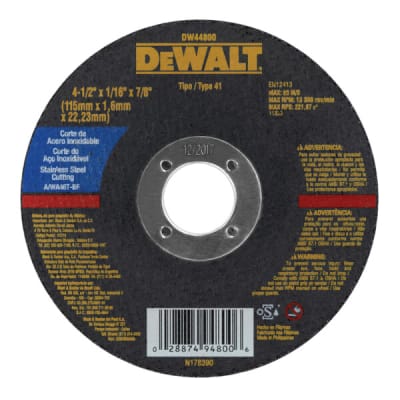 DISCO DE CORTE INOXIDABLE PROFESIONAL 115X1.6MM DEWALT DW448001