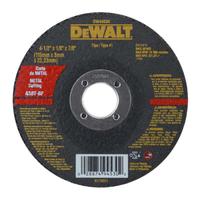DISCO DE CORTE METAL PROFESIONAL 115X3MM DEWALT DW445301