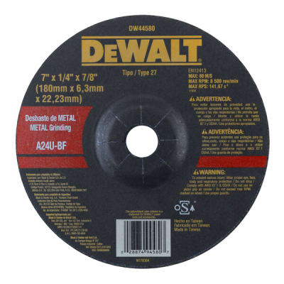 DISCO DE DESBASTE METAL PROFESIONAL 180X6MM DEWALT DW445801
