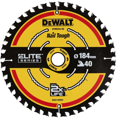 DISCO DE SIERRA CIRCULAR EXTREME 184MM 40 DIENTES DEWALT DT90259-QZ1