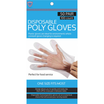 GUANTES DESECHABLES TRANSPARENTES 100 UNIDADES