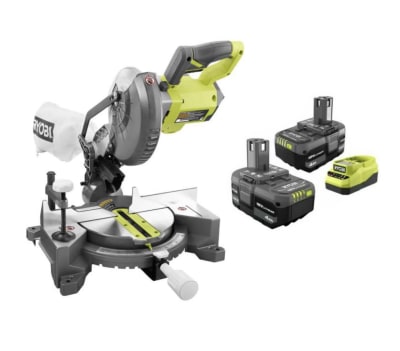 KIT TT SIERRA INGLETEADORA P553 18V + 2 BATERIAS 4 AH RYOBI