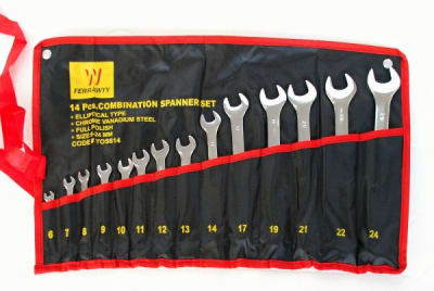 14pc JUEGO DE LLAVES PUNTA CORONA MM TERMINACION CROMADA FERRAWYY YOS614