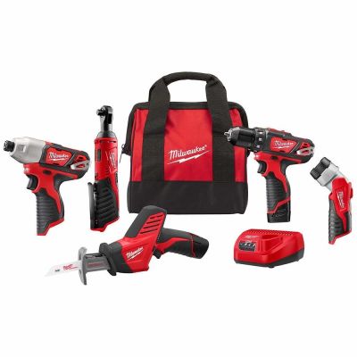 SET TALADRO MILWAUKEE M12 5 PIEZAS MILWAUKEE 2498-25