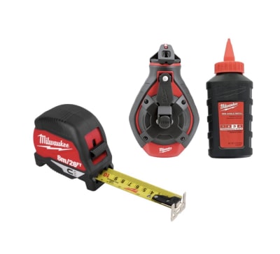 PACK HUINCHA MEDIR 8M 48-22-1026M + TIZADOR ROJO MILWAUKEE 48-22-3986