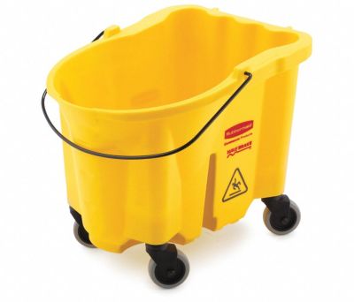 BALDE AMARILLO CON RUEDAS RUBBERMAID 31 LTS1