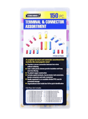 SET TERMINALES Y CONECTORES ELECTRICOS 150 PIEZAS STOREHOUSE 676831