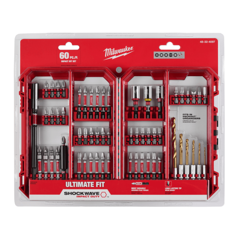 SET 60 PUNTAS SHOCKWAVE IMPACT DUTY MILWAUKEE 48-32-4097 0