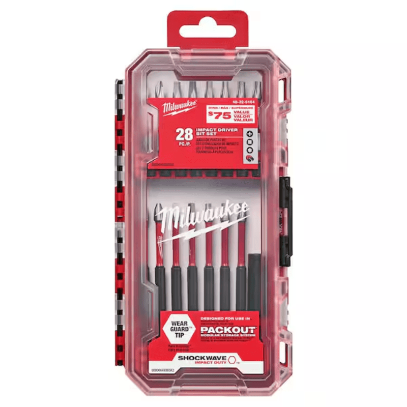 JUEGO DE 28 PUNTAS DE IMPACTO SHOCKWAVE MILWAUKEE 48-32-5164 0