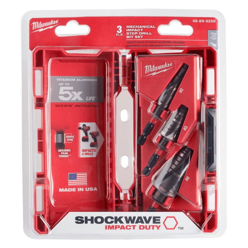 JUEGO DE BROCAS MECÁNICAS ESCALONADAS SHOCKWAVE MILWAUKEE 48-89-9256 0