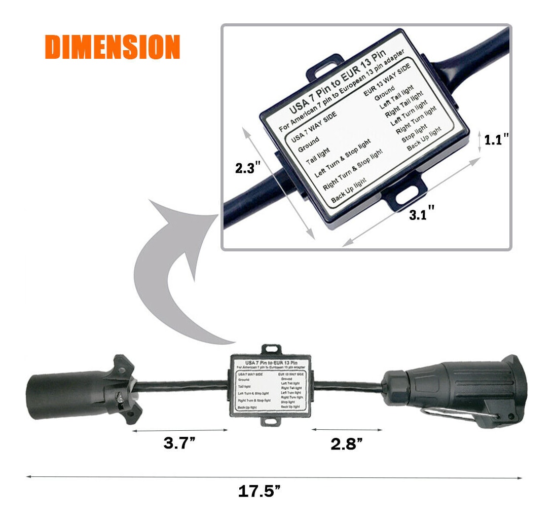 ADAPTADOR ENCHUFE SAE 7 PIN A DIN 13 PIN 19-04-01044
