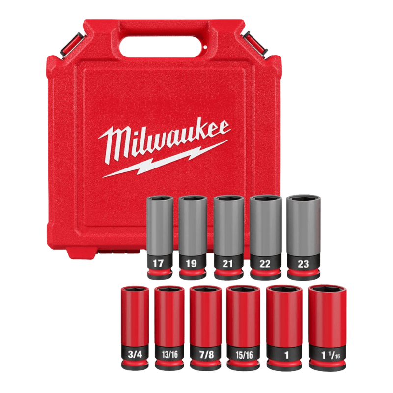 SET 11 DADOS DE IMPACTO 1/2” P/ TUERCAS DE RUEDAS METRICAS MILWAUKEE 49-66-78332