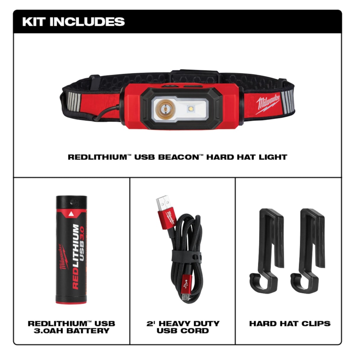 LINTERNA DE CASCO RECARGABLE LED MILWAUKEE 2116-213