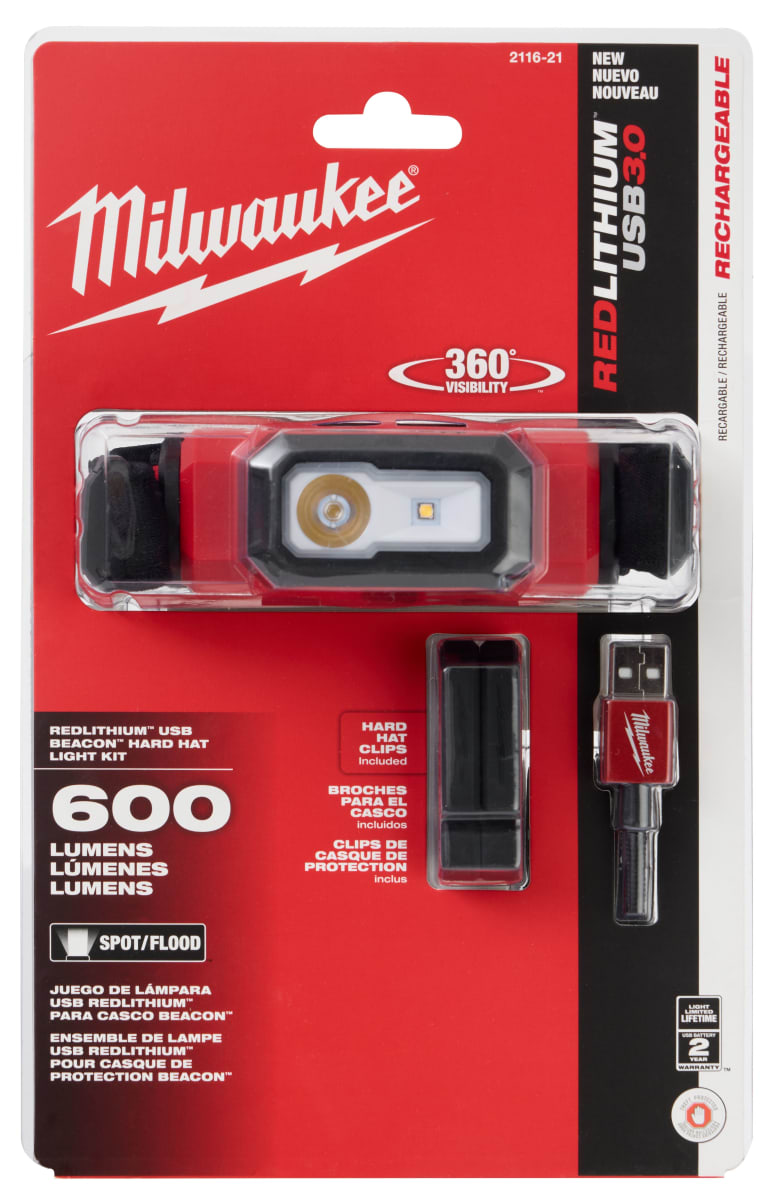 LINTERNA DE CASCO RECARGABLE LED MILWAUKEE 2116-212
