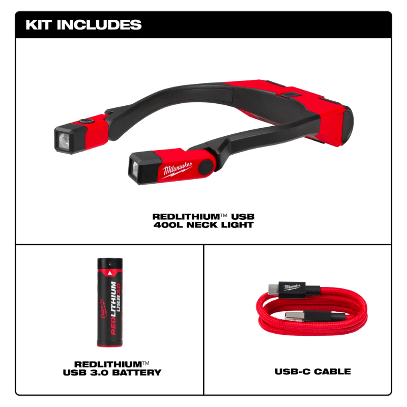 LINTERNA DE CUELLO DE 400 LM USB MILWAUKEE 2117-216